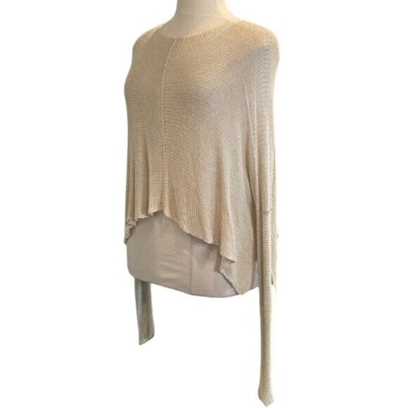 Tooshaaya Drop Shoulder Long Sleeve Boat Neck Cotton Open Weave Sweater One Size - Picture 1 of 6